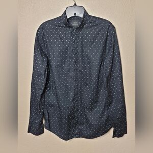 AX Armani Exchange Mens Black  Long Sleeve Button Up Shirt Sz S